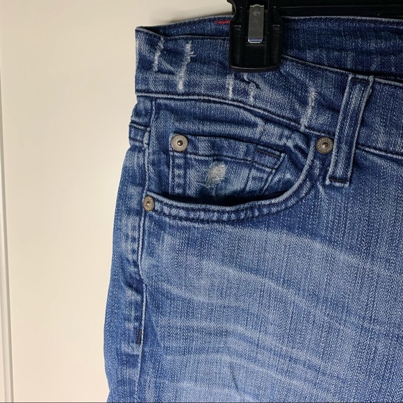 7 for All Mankind Bermuda Denim Shorts Crop Dojo Jeans - Picture 7 of 16
